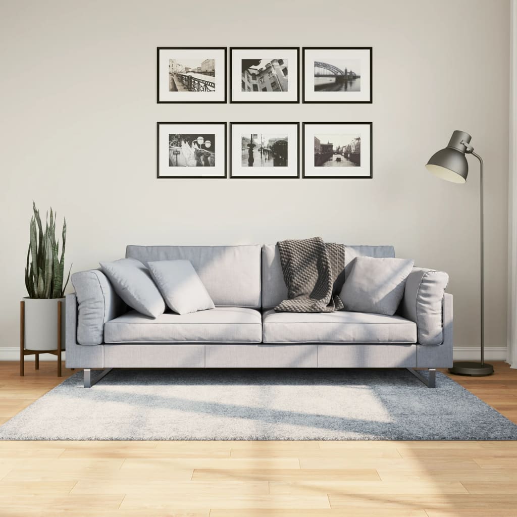 Tapis Shaggy Pamplona Poils Longs Moderne Bleu-120 x 170 cm-La-Fabrique-Industrielle
