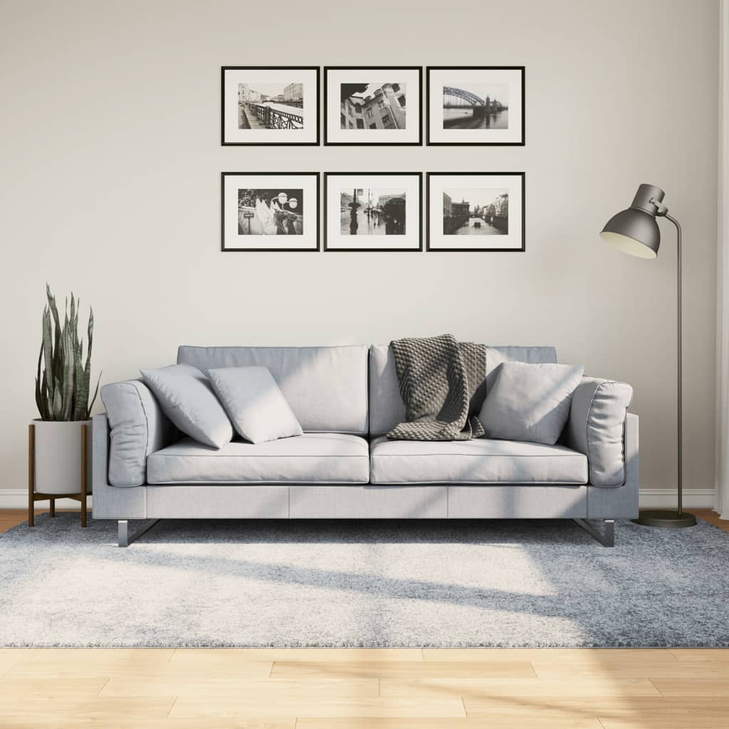 Tapis Shaggy Pamplona Poils Longs Moderne Bleu-160 x 230 cm-La-Fabrique-Industrielle