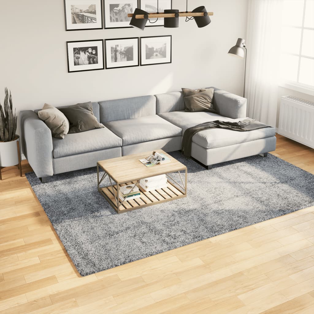 Tapis Shaggy Pamplona Poils Longs Moderne Bleu-200 x 280 cm-La-Fabrique-Industrielle