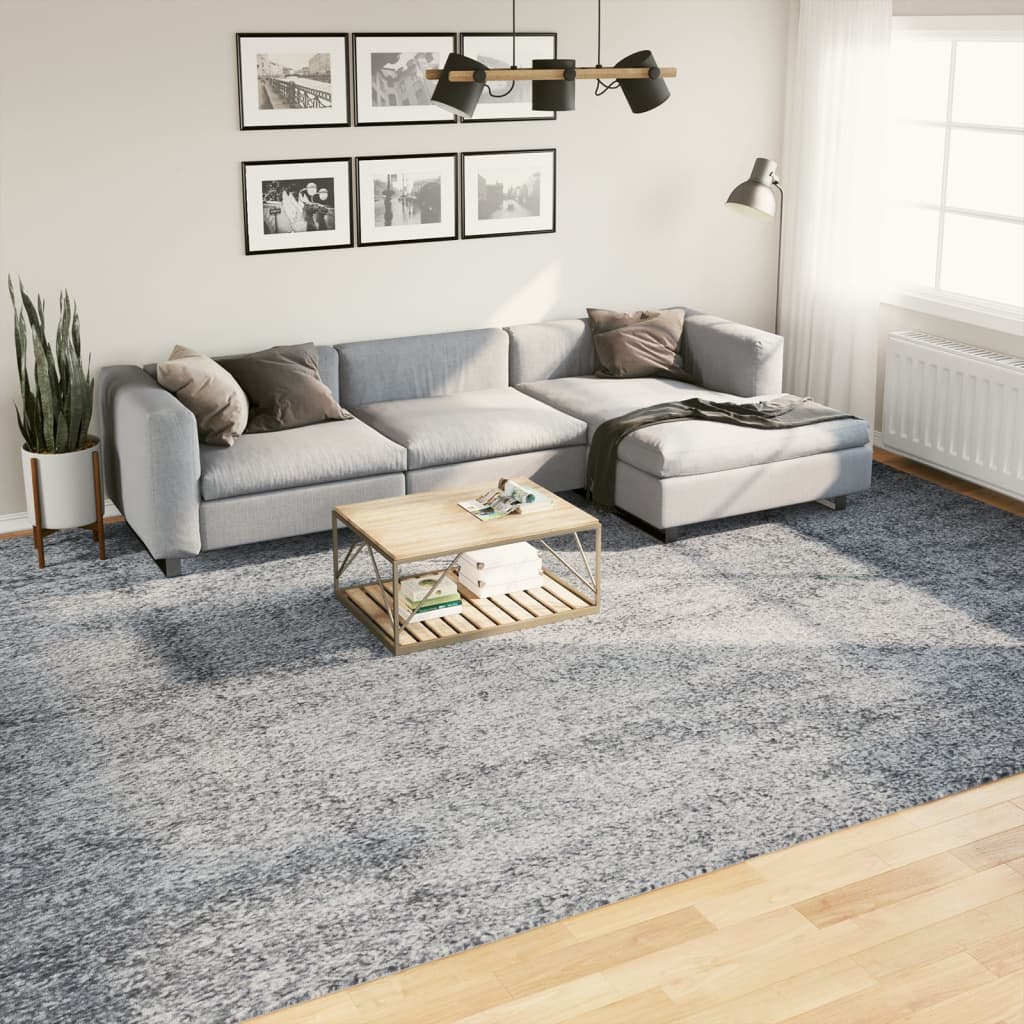 Tapis Shaggy Pamplona Poils Longs Moderne Bleu-300 x 400 cm-La-Fabrique-Industrielle