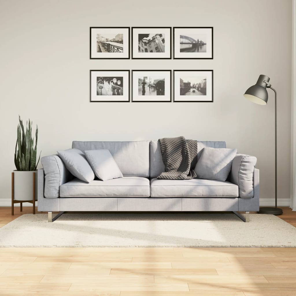 Tapis Shaggy Pamplona Poils Longs Moderne Crème-100 x 200 cm-La-Fabrique-Industrielle