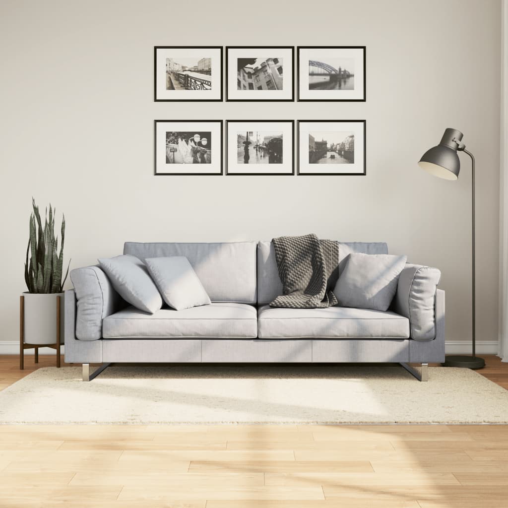 Tapis Shaggy Pamplona Poils Longs Moderne Crème-120 x 120 cm-La-Fabrique-Industrielle