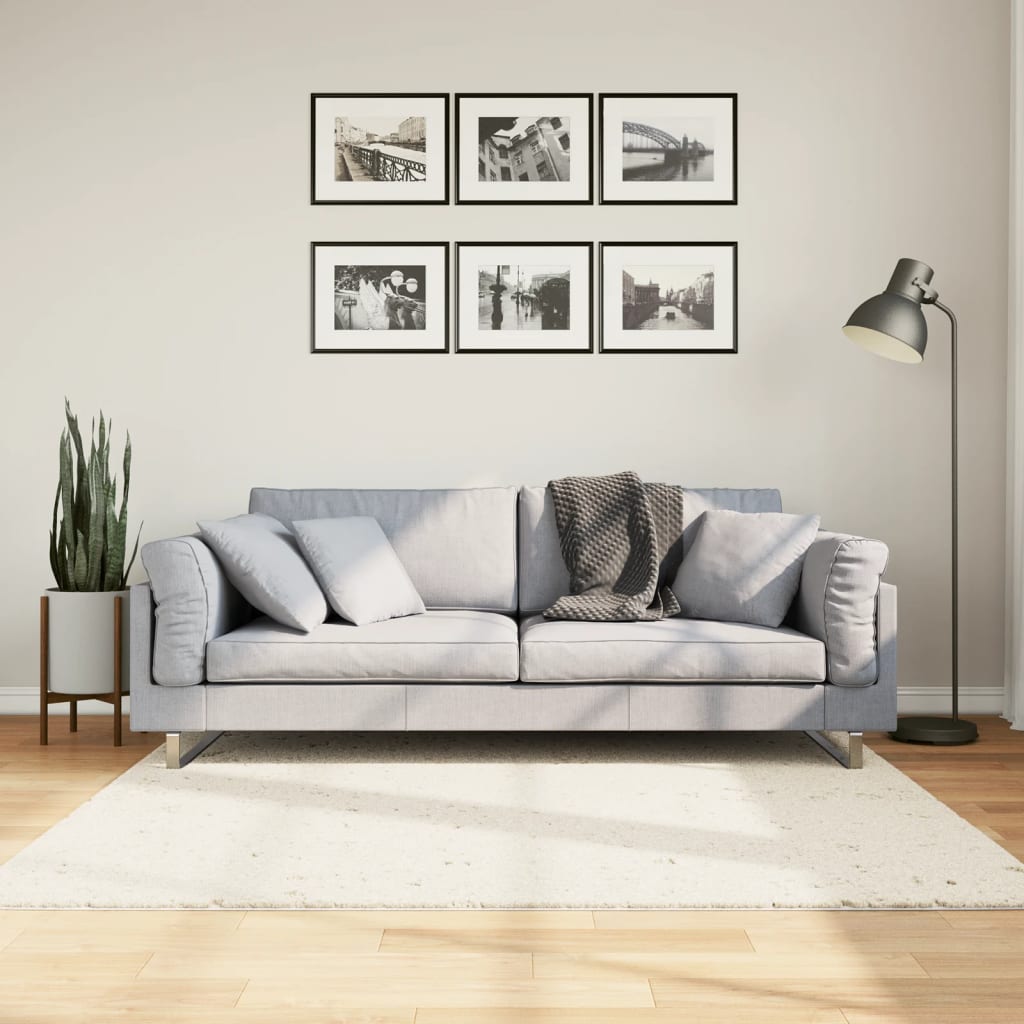 Tapis Shaggy Pamplona Poils Longs Moderne Crème-160 x 160 cm-La-Fabrique-Industrielle