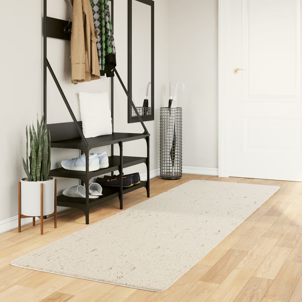 Tapis Shaggy Pamplona Poils Longs Moderne Crème-80 x 250 cm-La-Fabrique-Industrielle