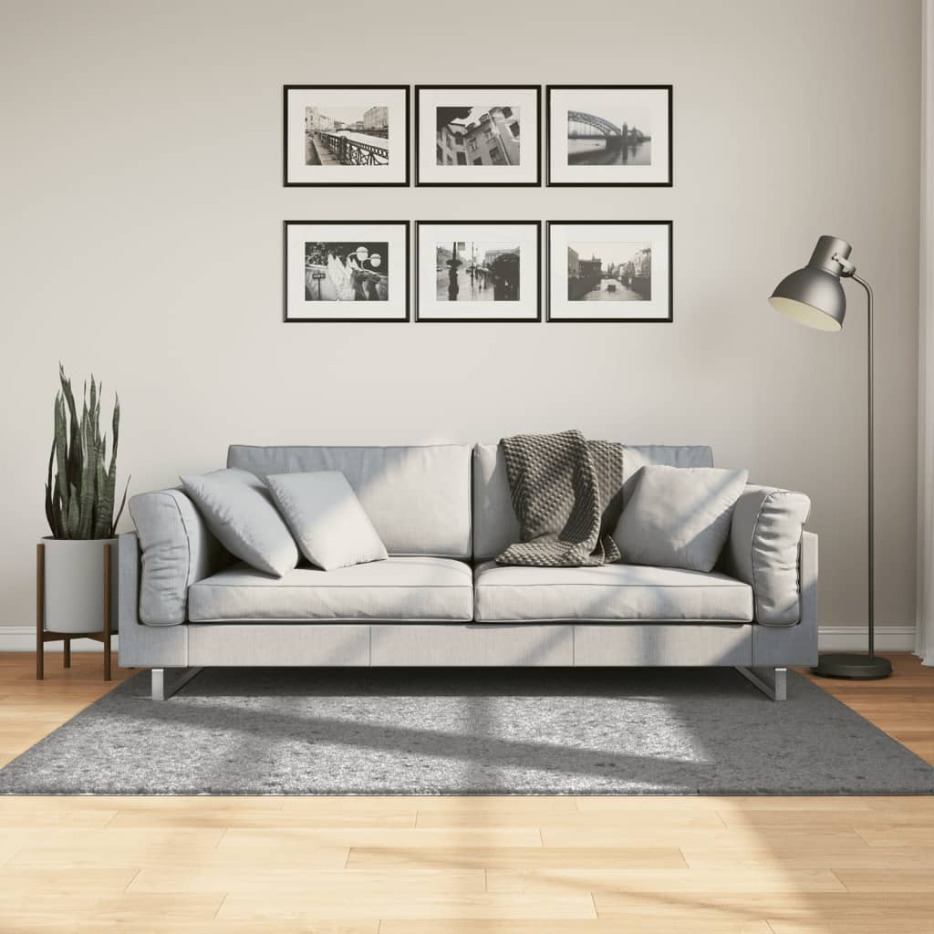 Tapis Shaggy Pamplona Poils Longs Moderne Gris-120 x 170 cm-La-Fabrique-Industrielle