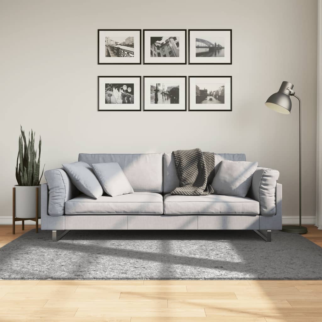 Tapis Shaggy Pamplona Poils Longs Moderne Gris-140 x 200 cm-La-Fabrique-Industrielle