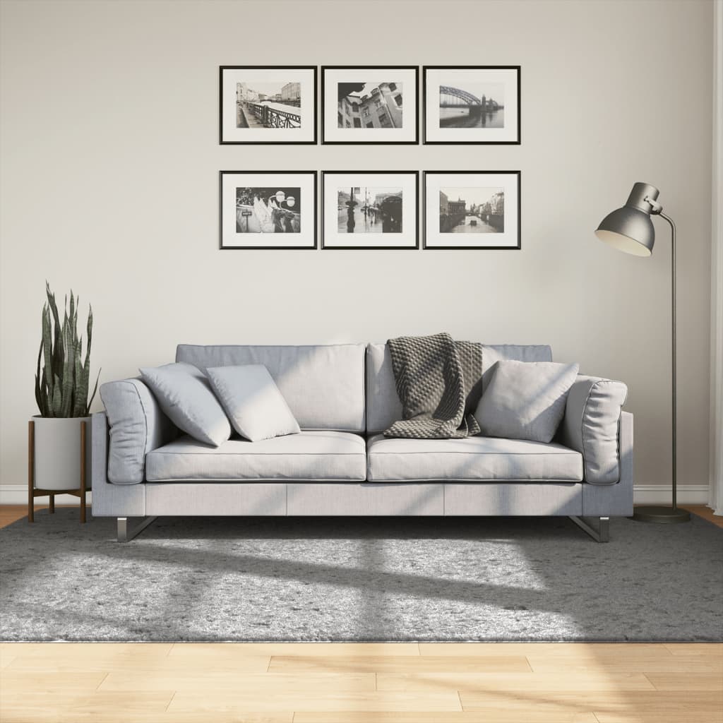 Tapis Shaggy Pamplona Poils Longs Moderne Gris-160 x 230 cm-La-Fabrique-Industrielle