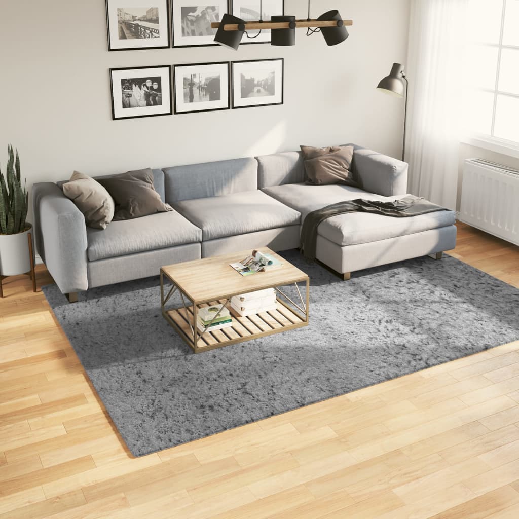 Tapis Shaggy Pamplona Poils Longs Moderne Gris-200 x 280 cm-La-Fabrique-Industrielle