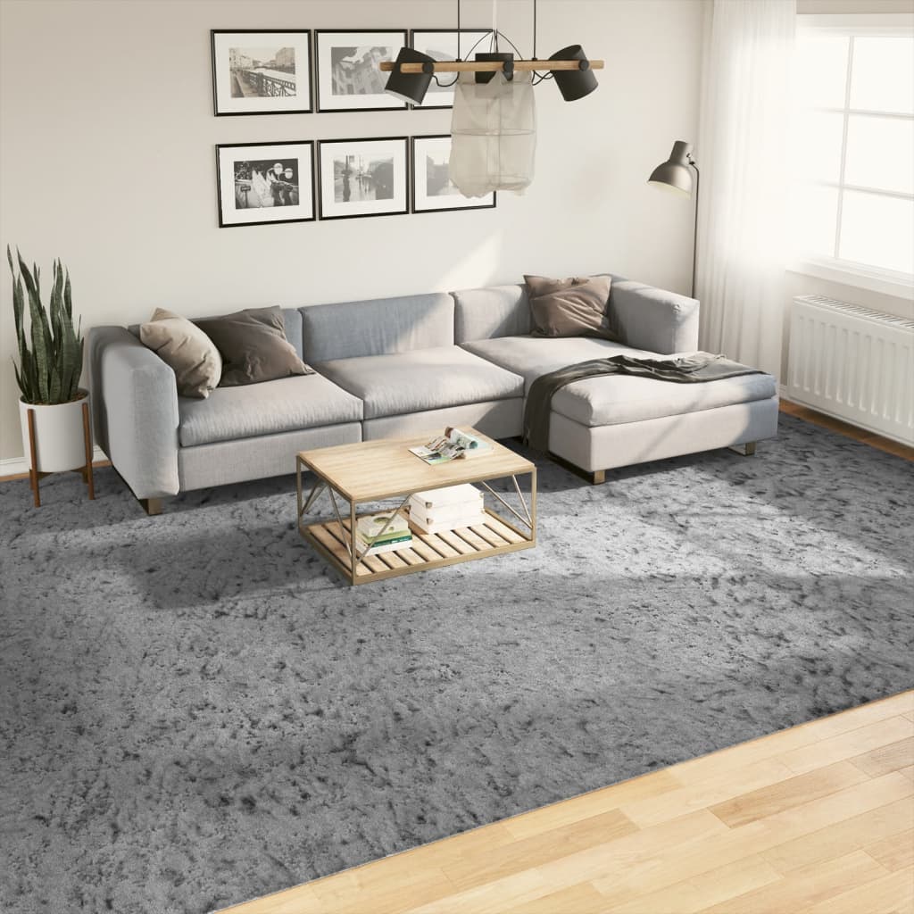 Tapis Shaggy Pamplona Poils Longs Moderne Gris-300 x 400 cm-La-Fabrique-Industrielle