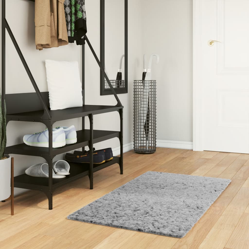 Tapis Shaggy Pamplona Poils Longs Moderne Gris-60 x 110 cm-La-Fabrique-Industrielle