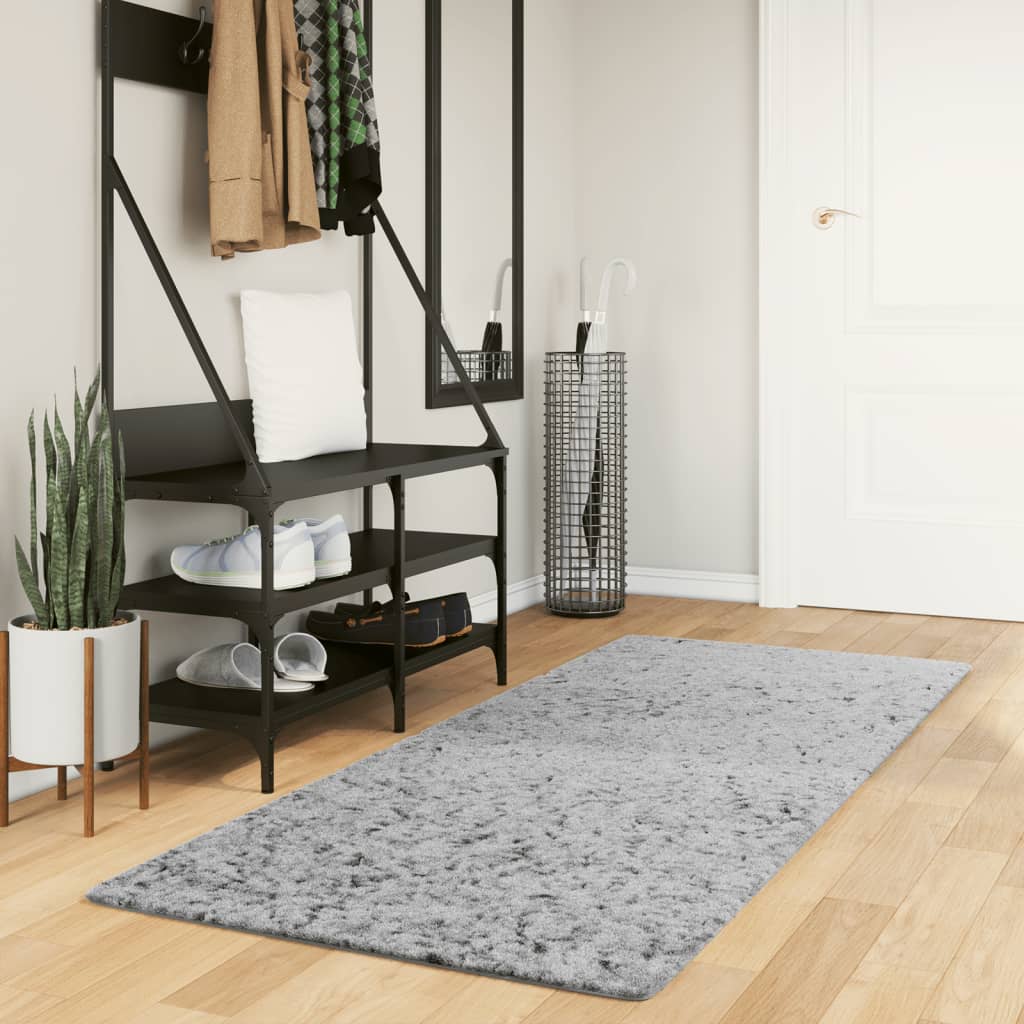 Tapis Shaggy Pamplona Poils Longs Moderne Gris-80 x 200 cm-La-Fabrique-Industrielle