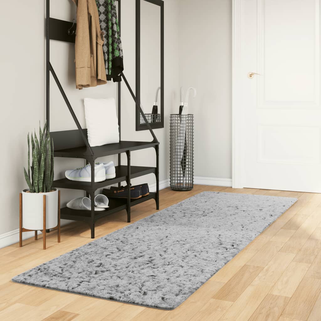 Tapis Shaggy Pamplona Poils Longs Moderne Gris-80 x 250 cm-La-Fabrique-Industrielle