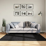 Tapis Shaggy Pamplona Poils Longs Moderne Noir-160 x 160 cm-La-Fabrique-Industrielle