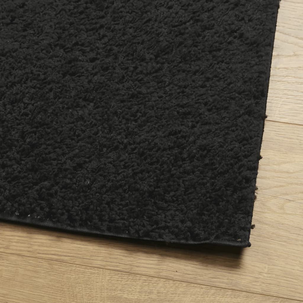 Tapis Shaggy Pamplona Poils Longs Moderne Noir-La-Fabrique-Industrielle