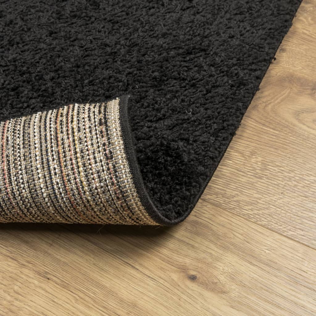 Tapis Shaggy Pamplona Poils Longs Moderne Noir-La-Fabrique-Industrielle