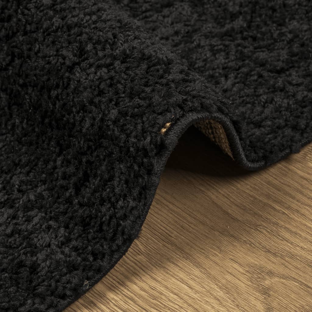 Tapis Shaggy Pamplona Poils Longs Moderne Noir-La-Fabrique-Industrielle
