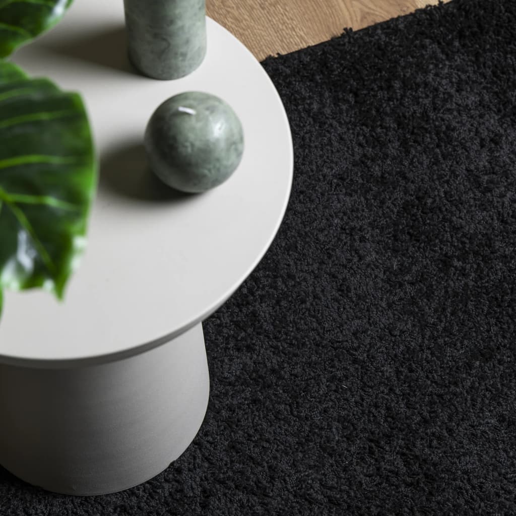 Tapis Shaggy Pamplona Poils Longs Moderne Noir-La-Fabrique-Industrielle