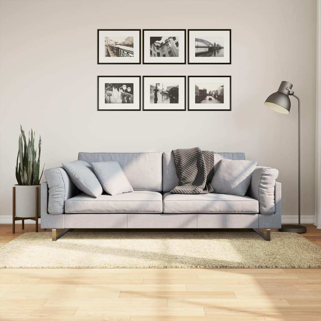 Tapis Shaggy Pamplona Poils Longs Moderne Ø 240 Cm Doré-100 x 200 cm-La-Fabrique-Industrielle