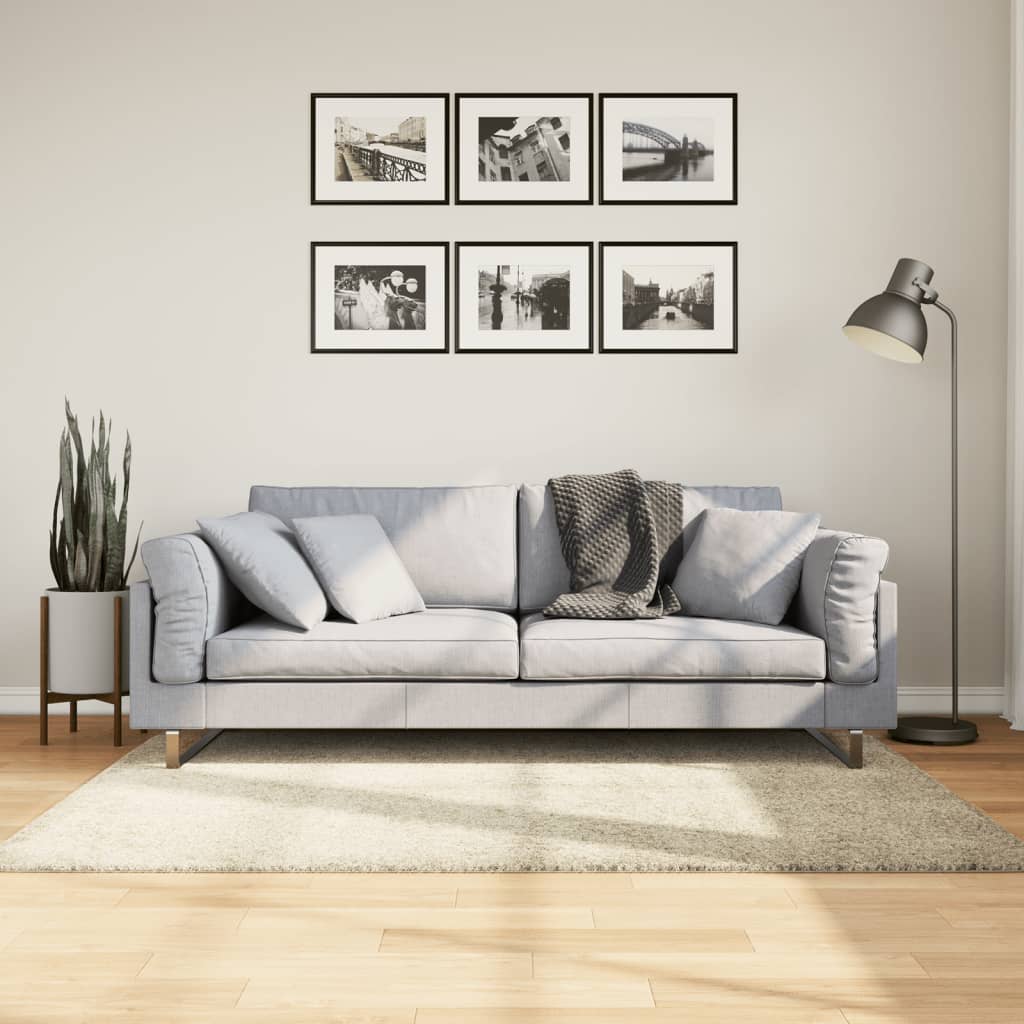 Tapis Shaggy Pamplona Poils Longs Moderne Ø 240 Cm Doré-120 x 170 cm-La-Fabrique-Industrielle