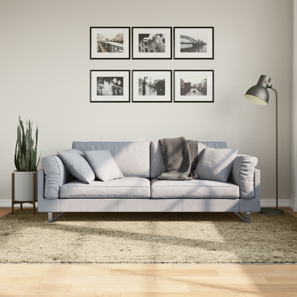 Tapis Shaggy Pamplona Poils Longs Moderne Ø 240 Cm Doré-160 x 230 cm-La-Fabrique-Industrielle