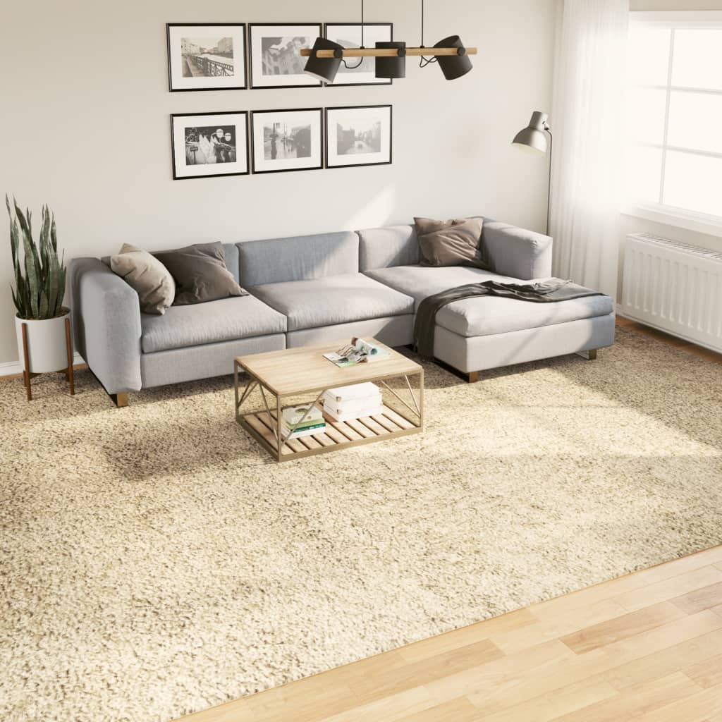 Tapis Shaggy Pamplona Poils Longs Moderne Ø 240 Cm Doré-300 x 400 cm-La-Fabrique-Industrielle