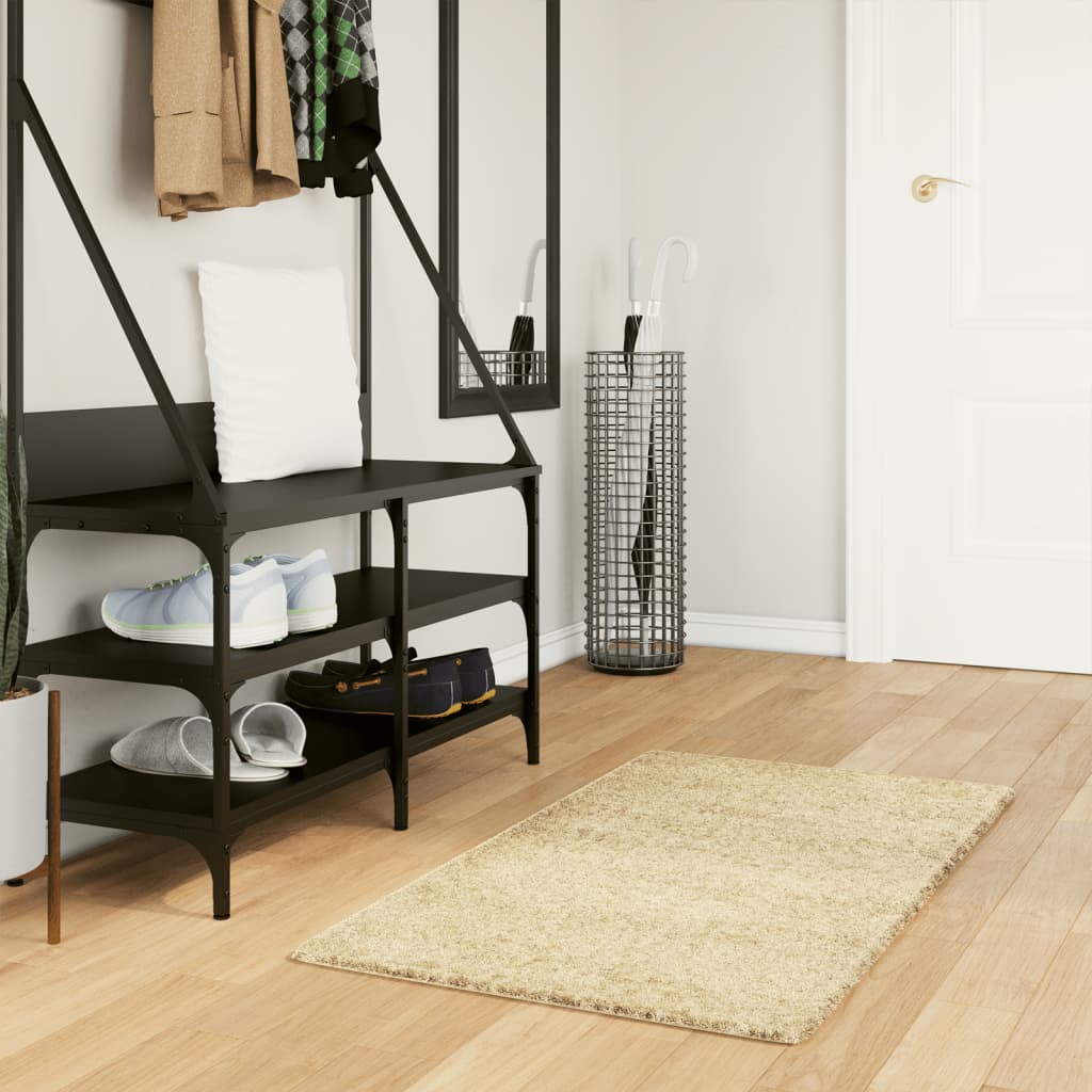Tapis Shaggy Pamplona Poils Longs Moderne Ø 240 Cm Doré-60 x 110 cm-La-Fabrique-Industrielle