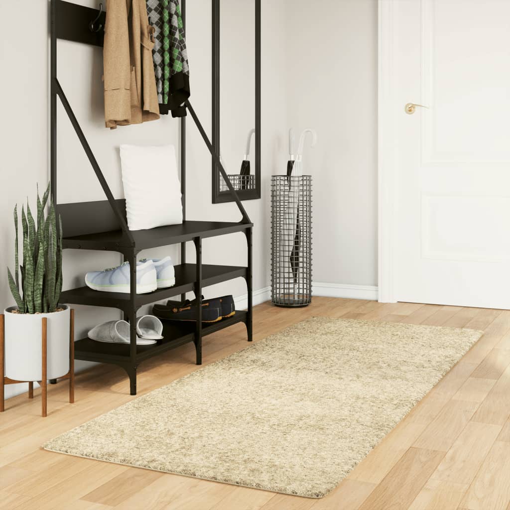 Tapis Shaggy Pamplona Poils Longs Moderne Ø 240 Cm Doré-80 x 200 cm-La-Fabrique-Industrielle