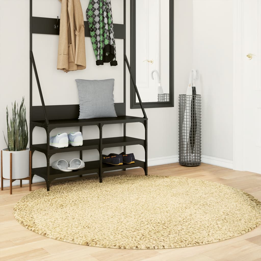 Tapis Shaggy Pamplona Poils Longs Moderne Ø 240 Cm Doré-Ø 160 cm-La-Fabrique-Industrielle