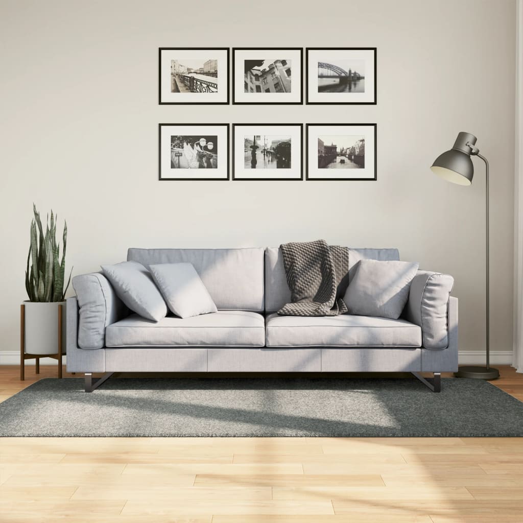 Tapis Shaggy Pamplona Poils Longs Moderne Vert-100 x 200 cm-La-Fabrique-Industrielle