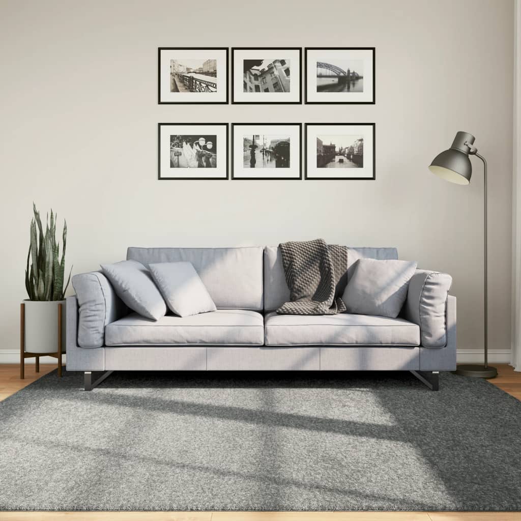 Tapis Shaggy Pamplona Poils Longs Moderne Vert-200 x 200 cm-La-Fabrique-Industrielle