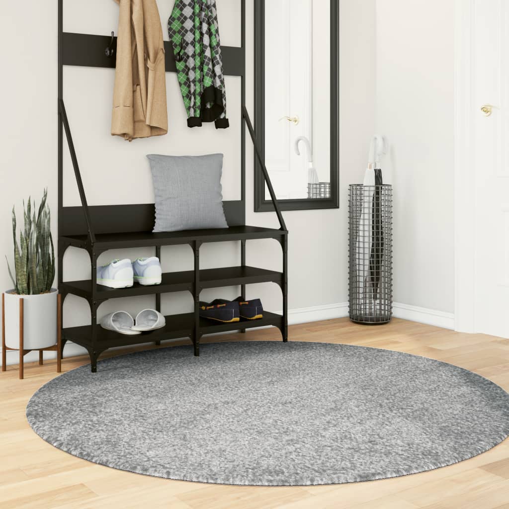 Tapis Shaggy Pamplona Poils Longs Moderne Vert-Ø 160 cm-La-Fabrique-Industrielle
