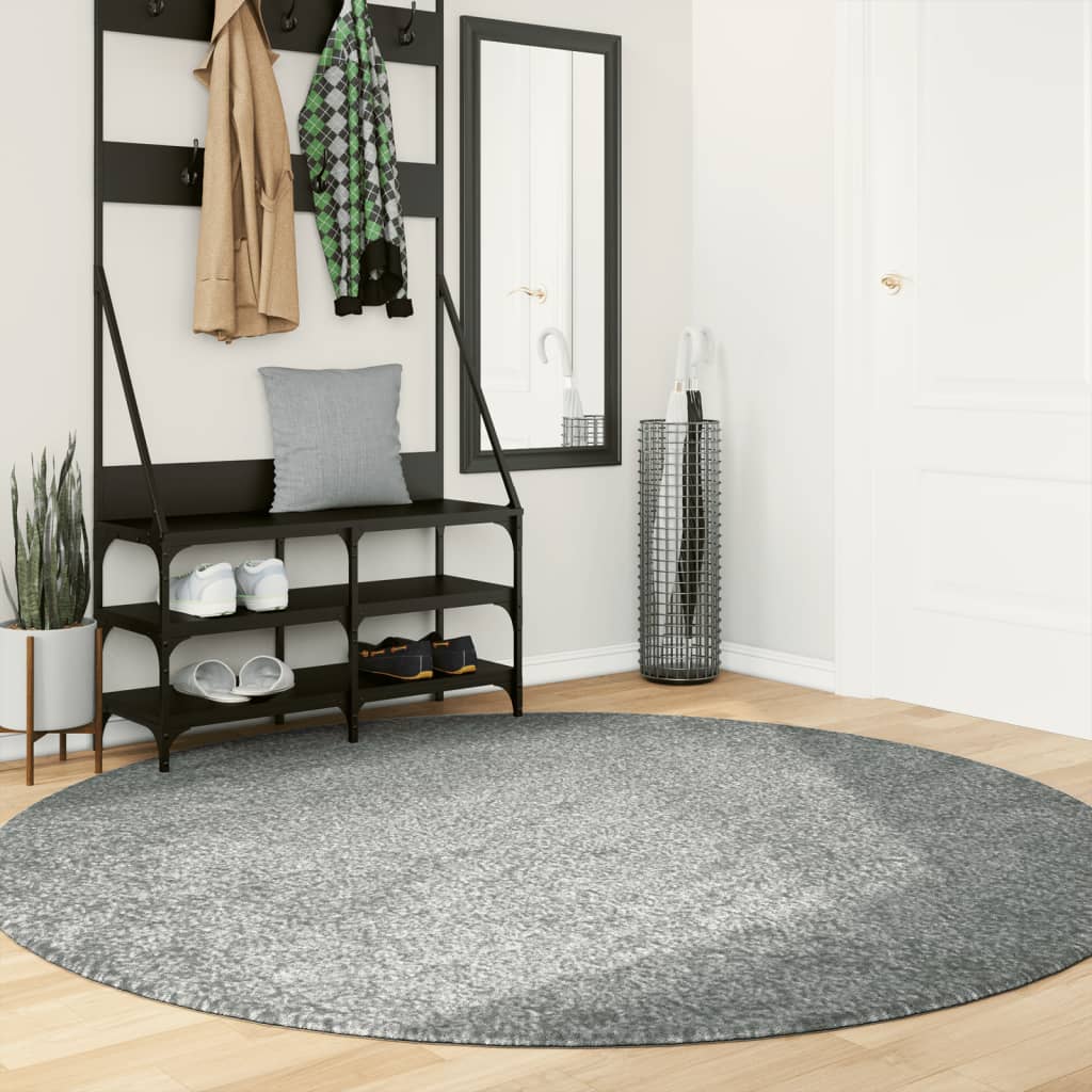 Tapis Shaggy Pamplona Poils Longs Moderne Vert-Ø 200 cm-La-Fabrique-Industrielle