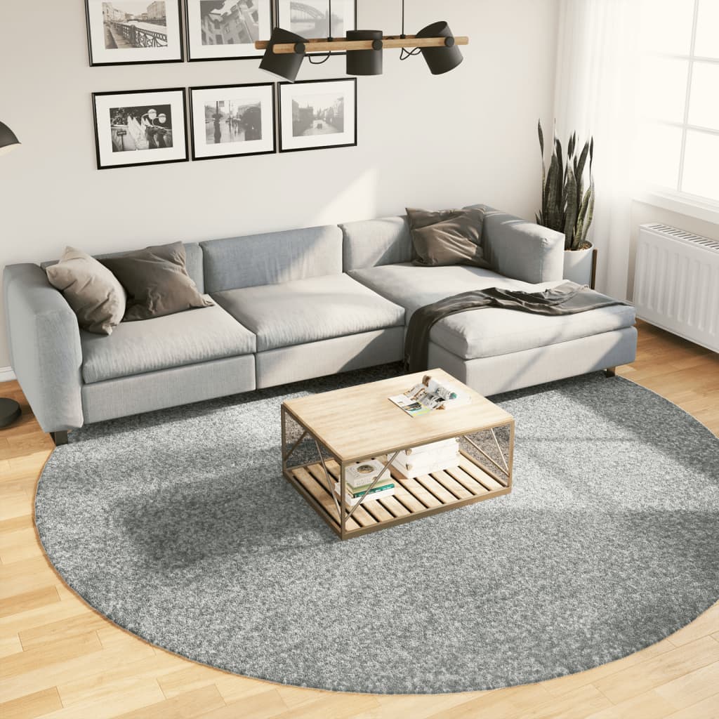 Tapis Shaggy Pamplona Poils Longs Moderne Vert-Ø 280 cm-La-Fabrique-Industrielle