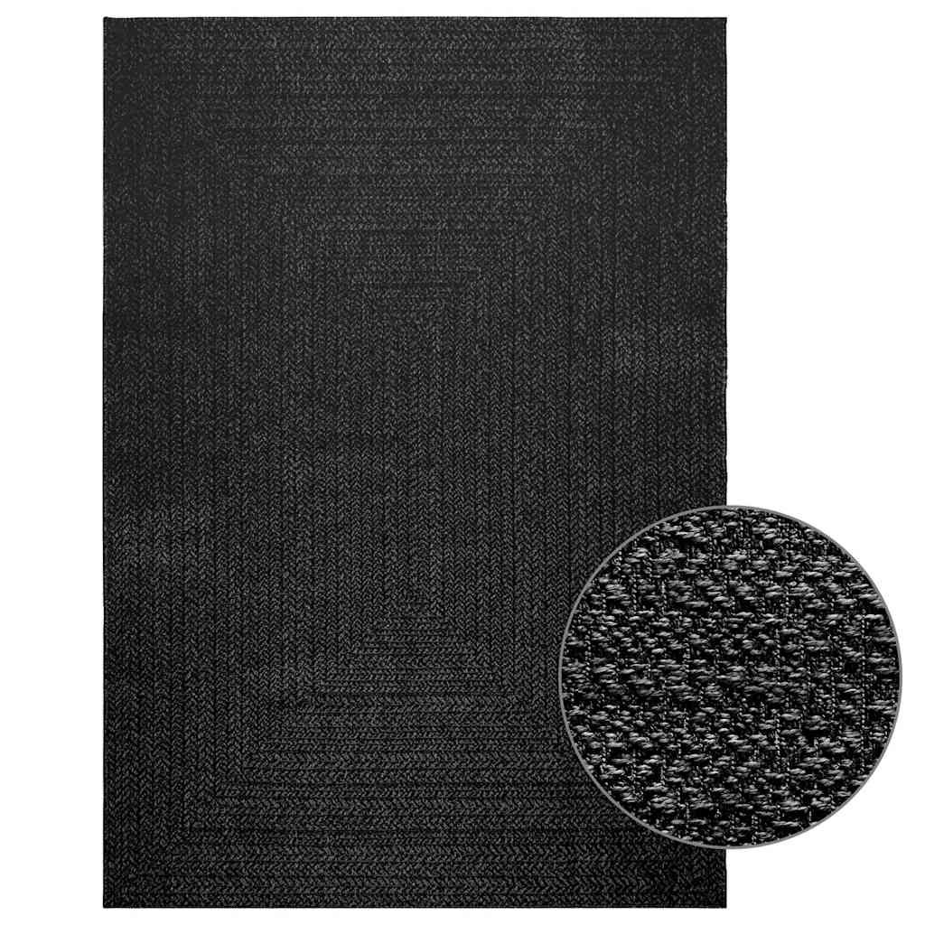 Tapis Zizur Aspect De Jute Intérieur Extérieur Anthracite-Rectangulaire-160 x 230 cm-La-Fabrique-Industrielle
