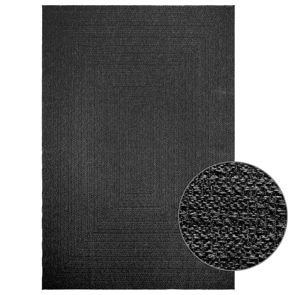 Tapis Zizur Aspect De Jute Intérieur Extérieur Anthracite-Rectangulaire-200 x 290 cm-La-Fabrique-Industrielle