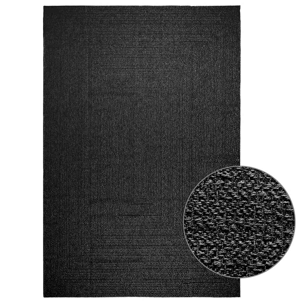 Tapis Zizur Aspect De Jute Intérieur Extérieur Anthracite-Rectangulaire-240 x 340 cm-La-Fabrique-Industrielle