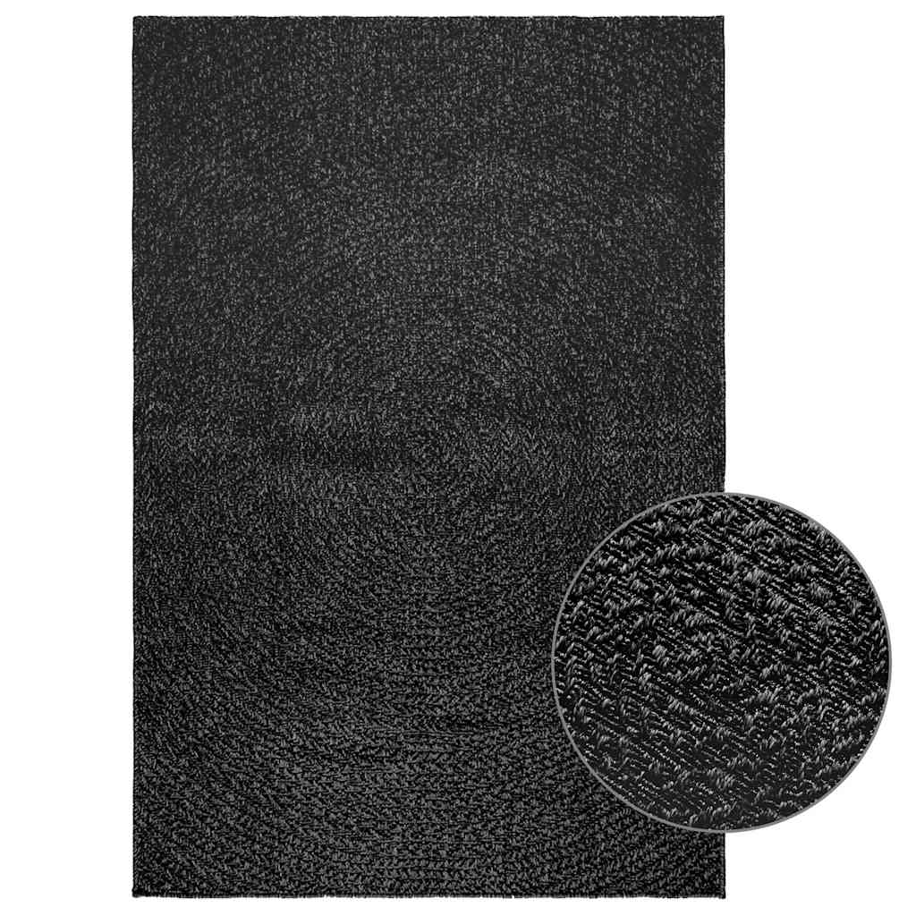 Tapis Zizur Aspect De Jute Intérieur Extérieur Anthracite-Rond-120 x 170 cm-La-Fabrique-Industrielle