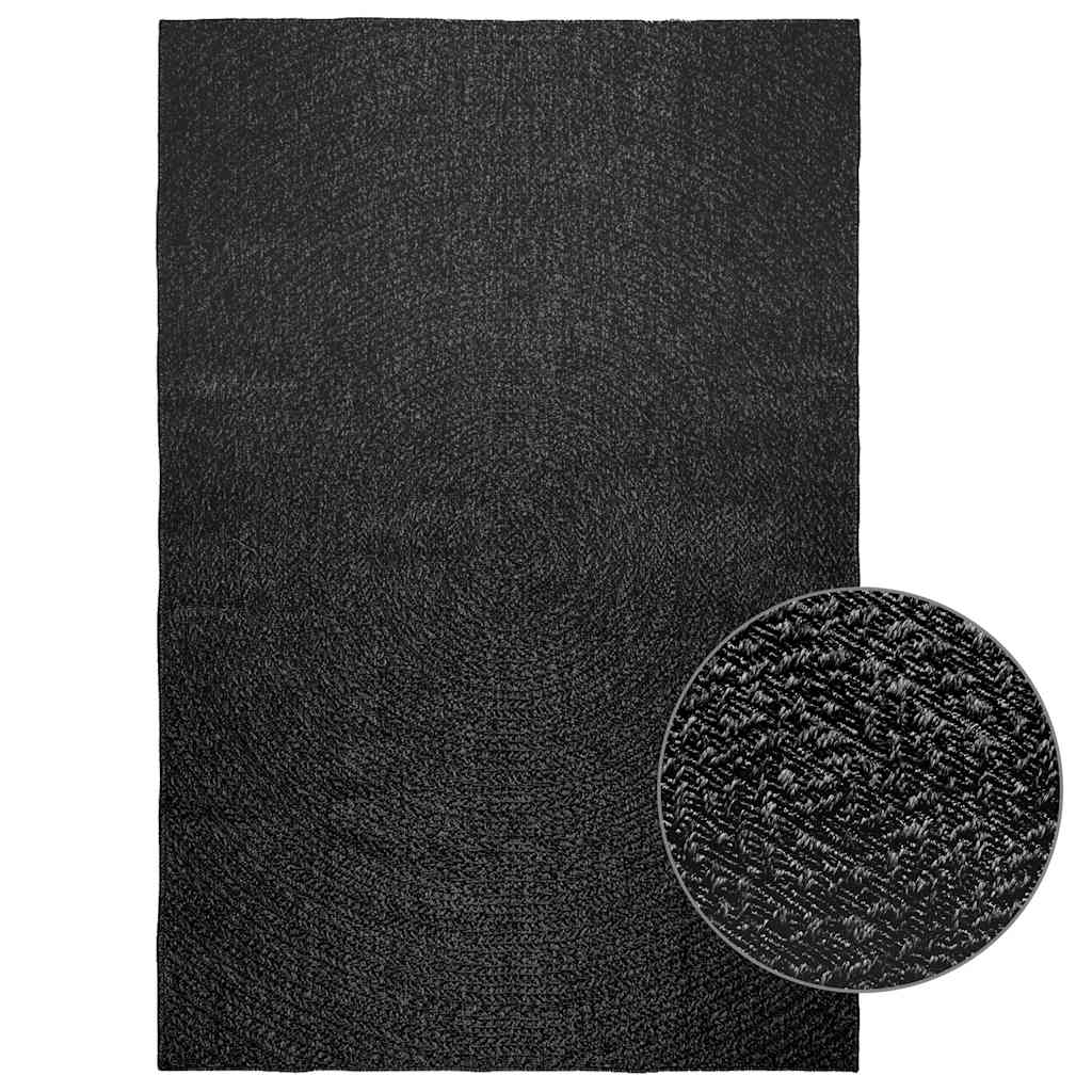 Tapis Zizur Aspect De Jute Intérieur Extérieur Anthracite-Rond-160 x 230 cm-La-Fabrique-Industrielle