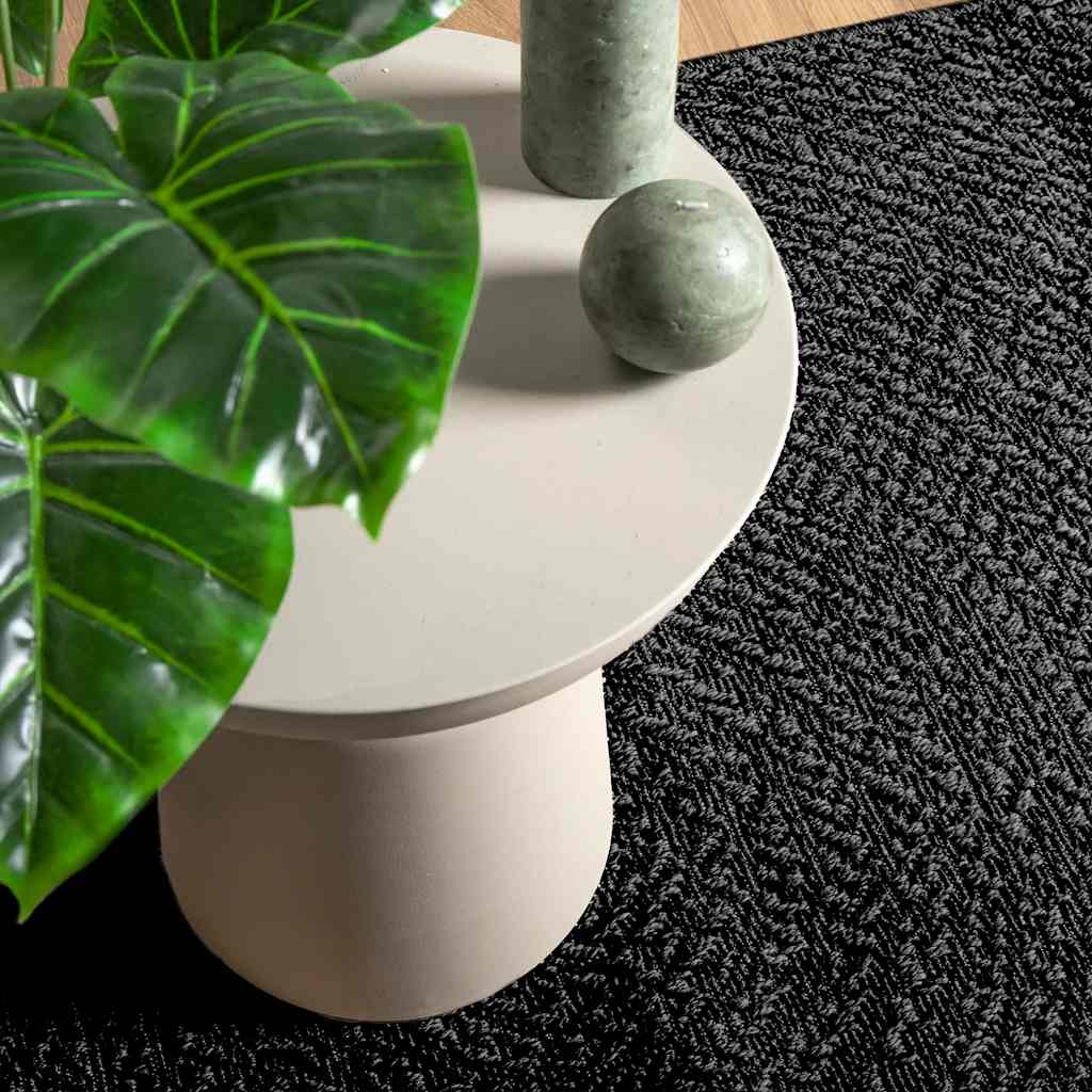 Tapis Zizur Aspect De Jute Intérieur Extérieur Anthracite-Rond-240 x 340 cm-La-Fabrique-Industrielle