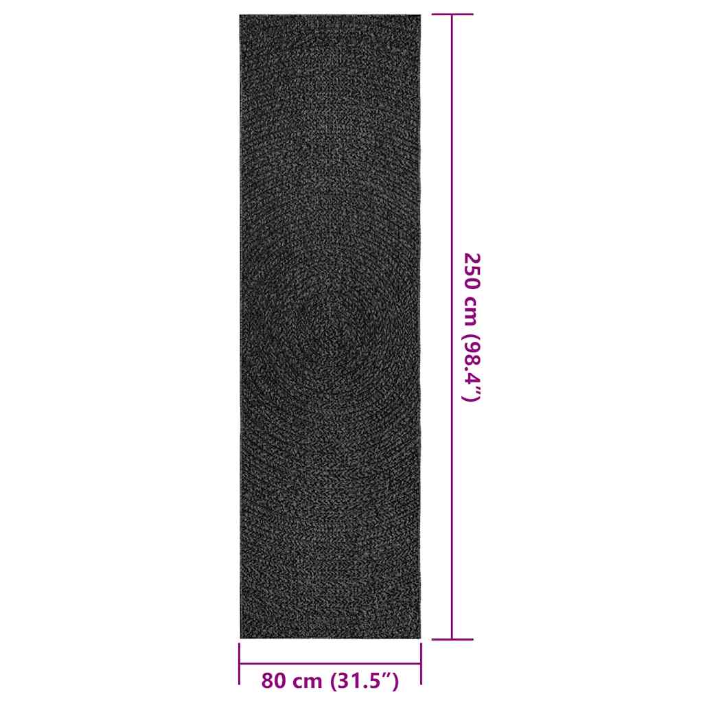 Tapis Zizur Aspect De Jute Intérieur Extérieur Anthracite-La-Fabrique-Industrielle
