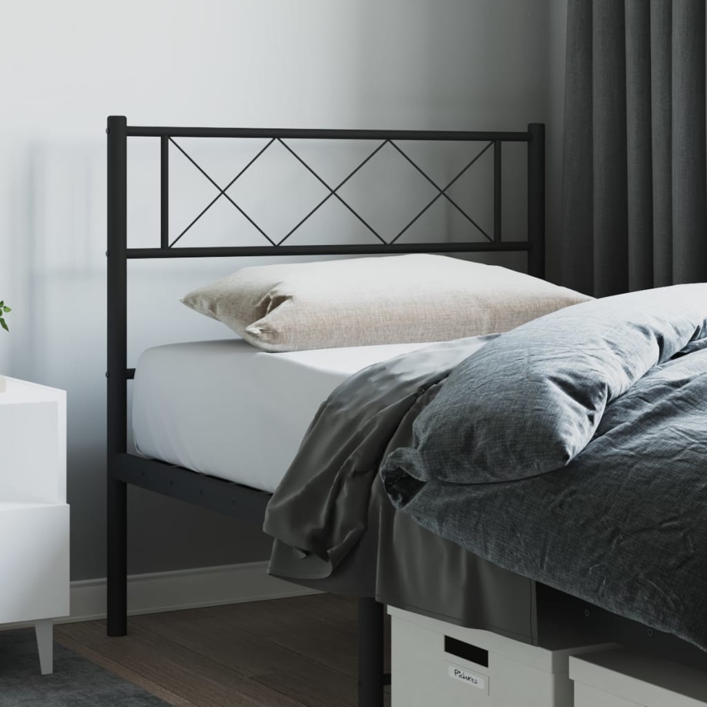Tête de Lit Élégante en Métal Industriel-Noir-1-90 cm-La-Fabrique-Industrielle