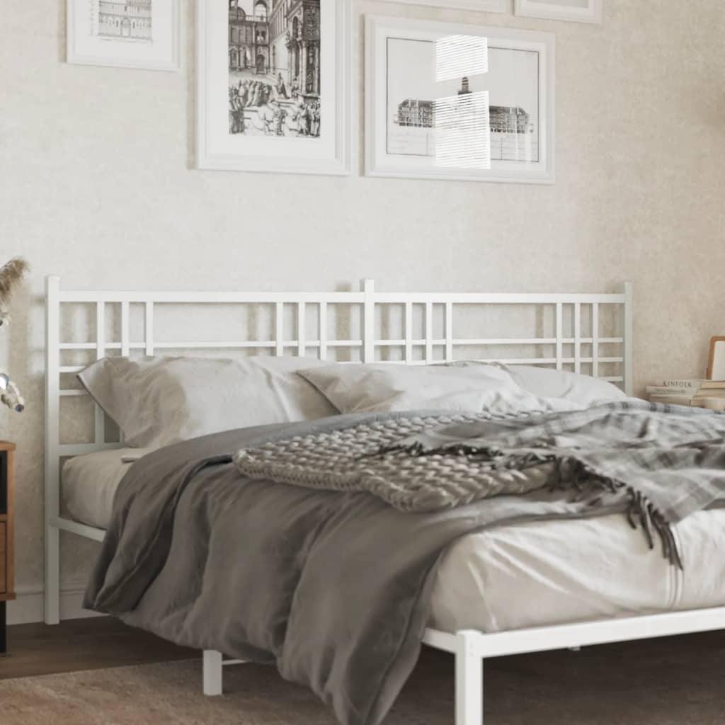 Tête de Lit Industrielle en Métal Noir 90 Cm-Blanc-1-200 cm-La-Fabrique-Industrielle