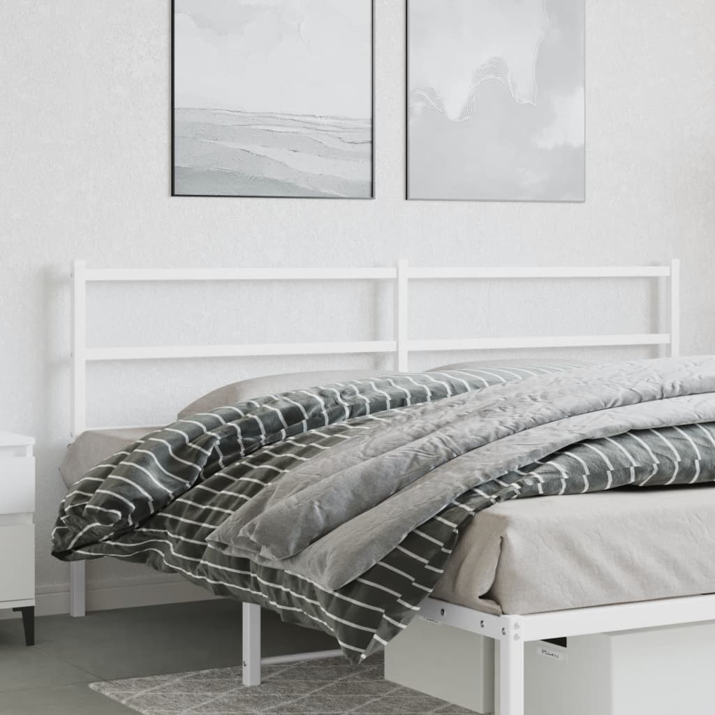 Tête de Lit Industrielle en Métal avec Barreaux-Blanc-1-193 cm-La-Fabrique-Industrielle