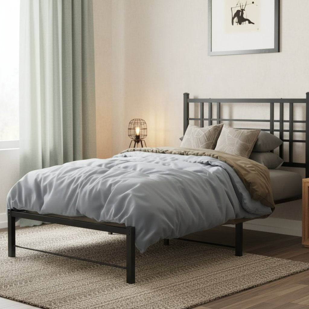 Tête de Lit Industrielle en Métal Noir 90 Cm