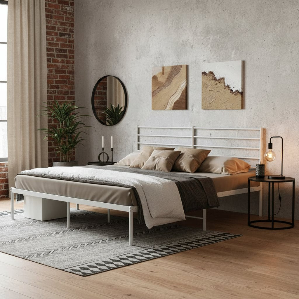 Tête de Lit King en Acier Style Industriel