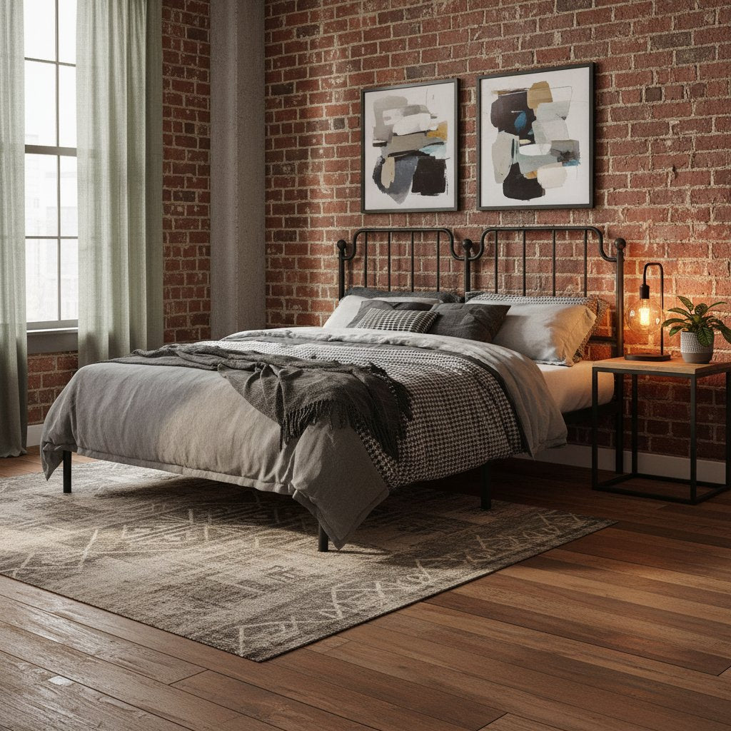 Tête de Lit au Charme Vintage en Métal Noir