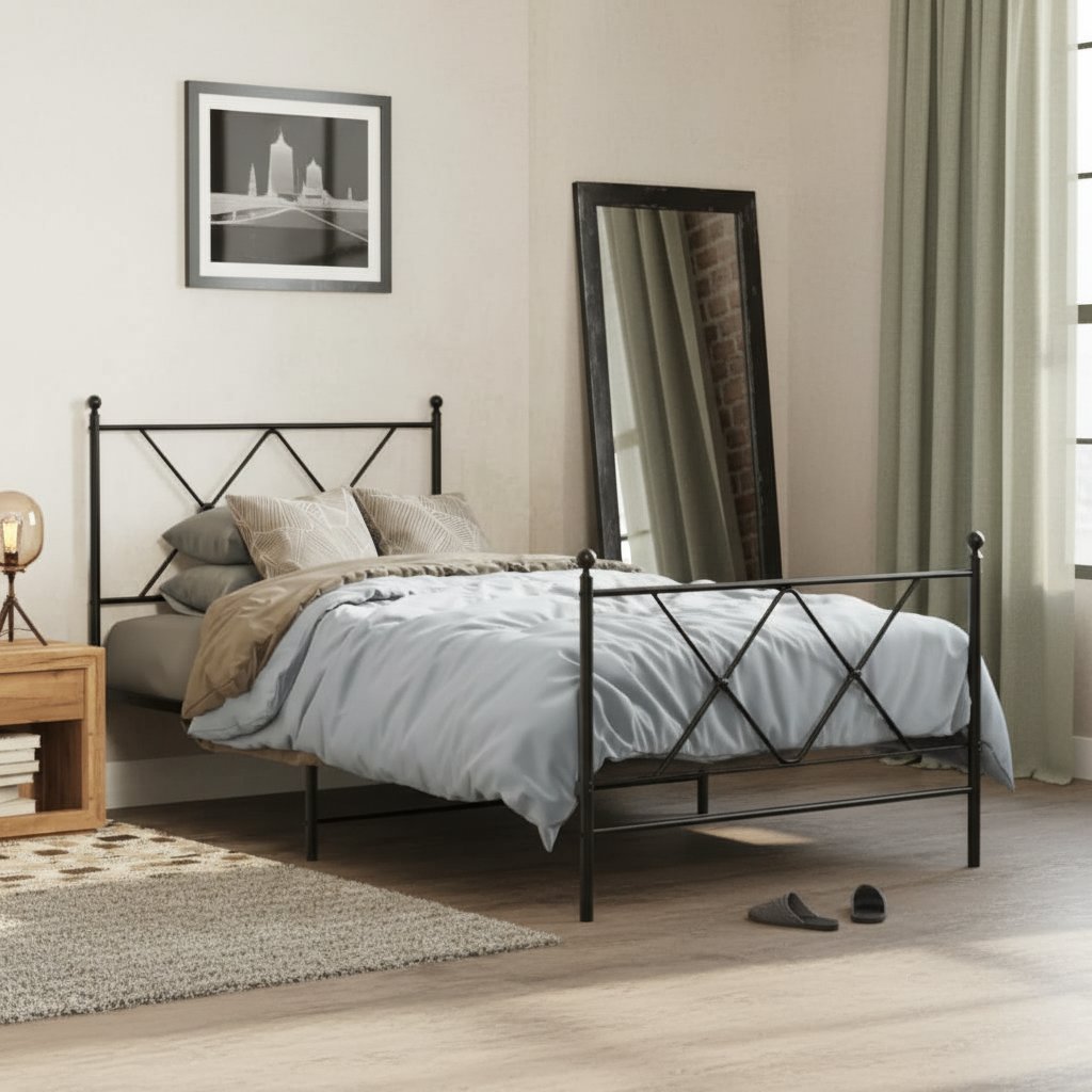 Tête de Lit en Métal Noir pour Meuble Industriel