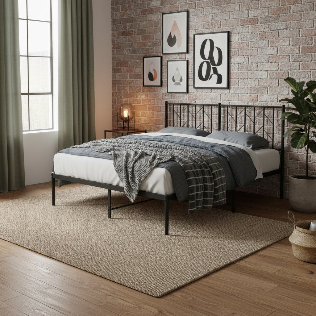 Tête de Lit en Métal au Style Industriel 140 Cm