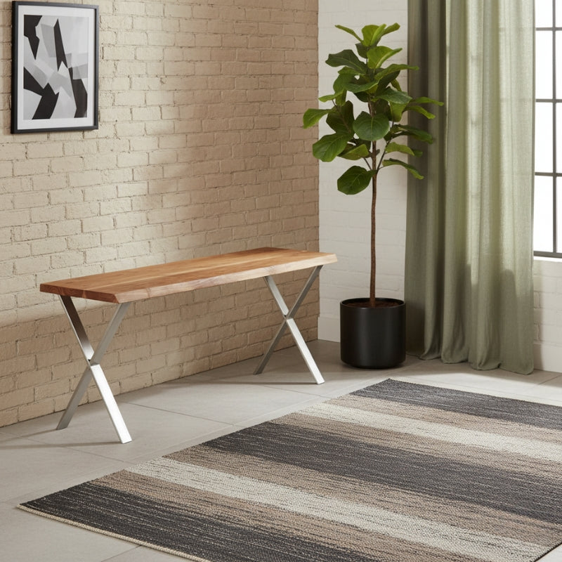 banc-bois-pied-metal-indus