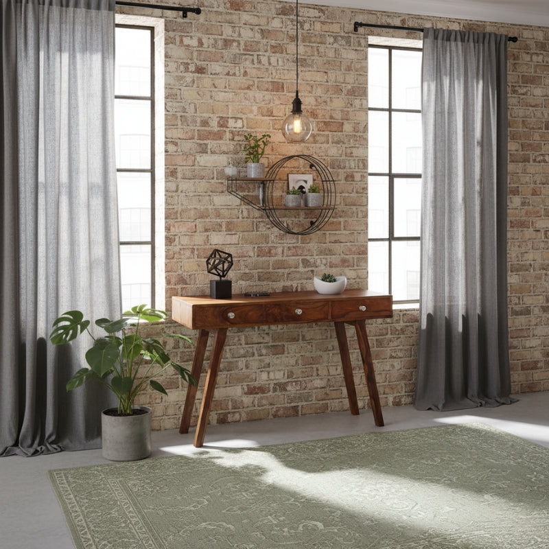 console-bois-marron-style-indus